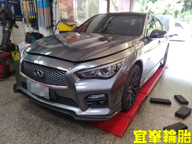 Infiniti Q50S 自備來令片安裝 煞車抖動 碟盤車銷研磨 輪胎對調