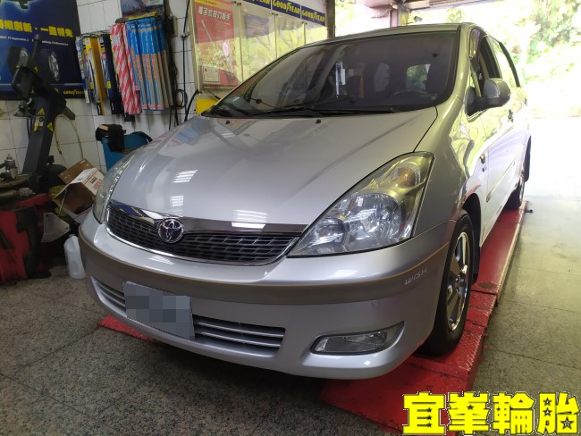 TOYOTA WISH Gulf ULE 5W40 輪胎對調 KYB New SR 藍筒避震器配原廠型彈簧安裝 3D四輪定位