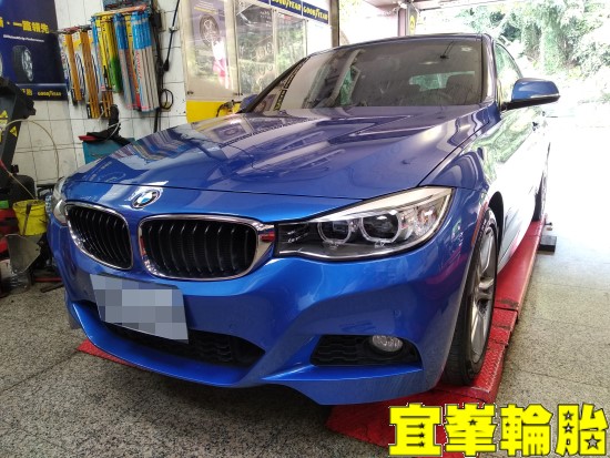 BMW BMW F34 328 自備鋁圈 自備碟盤來令片更換 Goodyear ASYM-5 F1 Asymmetric-5 245/40/19 輪胎應力過高 3D四輪定位
