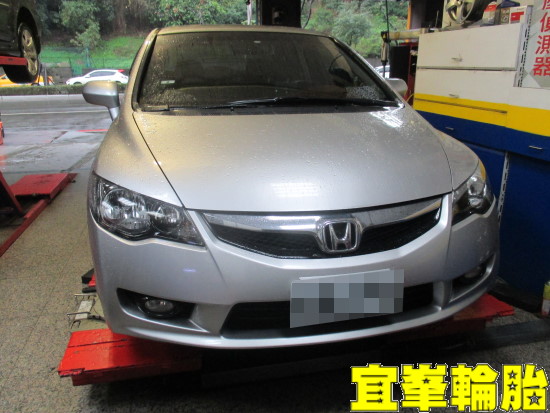 HONDA CIVIC  喜美八代 BOHENG陶瓷競技前來令極致安裝 碟盤車銷研磨 煞車油脈衝式更換 Assurance TripleMax 205/55/16 胎圈最佳化平衡 3D四輪定位