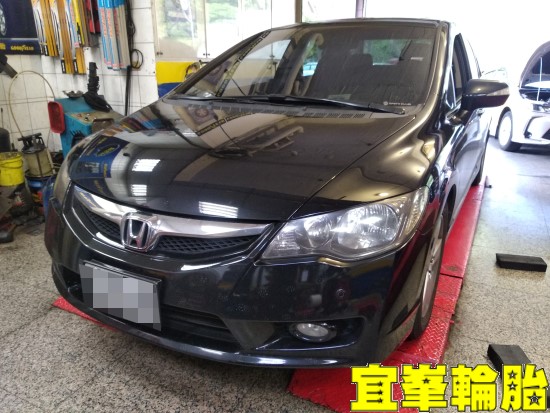 HONDA CIVIC8代 喜美八代 KYB New SR 藍筒避震器安裝 Yokohama Advan dB V552 205/55/16 ORO W417T 極致安裝  3D四輪定位