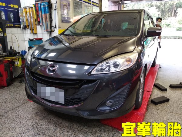 MAZDA 5 馬5 車輛行駛異音 KYB 黑筒避震器安裝 Continental UltraContact UC6 205/55/16 3D四輪定位