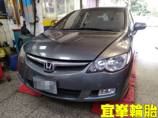 HONDA CIVIC8代 喜美八代 KYB New SR 藍筒避震器安裝 3D四輪定位